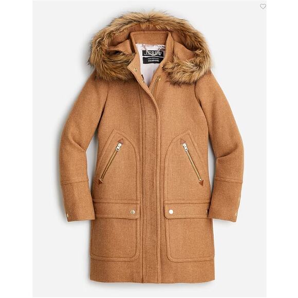 J Crew Nello Gori Stadium Cloth Wool Chateau Parka Brown 18 - Picture 1 of 9